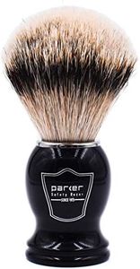 Parker’s 100% Silvertip Badger Bristle Shave Brush – Brush Stand Included (Black Handle)