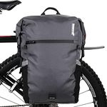 Rhinowalk Bike Pannier Bag Bicycle Bag Motor Pannier Backpack Shoulder Bag Professional Cycling Accessories (Grey 24L)