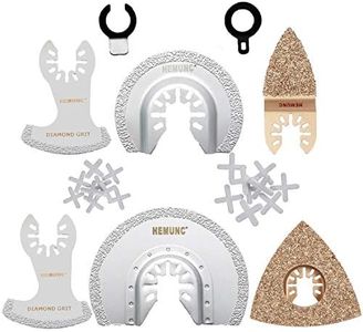 HEMUNC 26 Diamond Carbide Oscillating Multitool Quick Release Saw Blades Tile Repair Set Compatible with Dewalt Fein Multimaster Porter Cable Bosch Dremel Ridgid Makita Milwaukee Rockwell