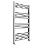 EF Universal Chrome Plated Steel Towel Warmer 500x1000mm - Freestanding Heated Rail for Bathrooms, Wall Mounted Traditional Radiator