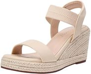 Jeossy Women's 8801 Nude Pu Wedge Sandals for Women,Ankle Strap Espadrille Sandals for Women Dressy Summer Size 8(DJY8801 nudepu 08)