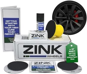 Zink Wheels Premium Tesla Wheel Curb Rash Repair Kit for Model 3 20-inch Grey Stiletto/Sport Rims - DIY Kit with Color-matched Touch Up Paint - Made in USA