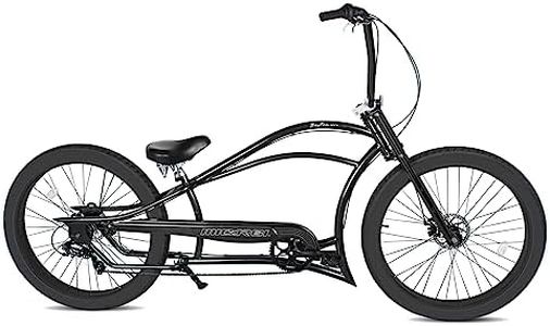MICARGI Boston GT7 26 x 3 Inch Fat Tire Beach Cruiser Bike High-Rise Handlebars 7 Speed Dual Suspension (Matte Black-bk)