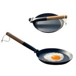 Keleday 8.2 Inch Cast iron Skillets, Non Stick Frying Pan, Cast Iron Griddle Pan for Camping Indoor & Outdoor Use,Pre-Seasoned Grill Pan with Folding Handle for Stove Tops