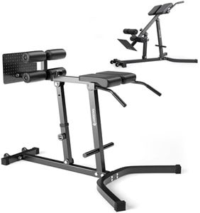 LIONSCOOL Heavy-Duty Adjustable Roman Chair - Back Extension Bench with Multiple Adjustment Functions- Hyperextension Bench Perfect for Home Gym (BLACK, 45°-180° Bench)