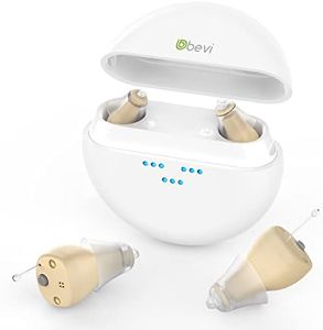 BEVI 12 Channel Digital Hearing Aids with Charging Case, Rechargeable Hearing Aids for Seniors Adults, Hearing Aids for Seniors Rechargeable with Noise Cancelling, OTC Invisible Hearing Aid Beige