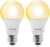 DiCUNO Dusk to Dawn Light Sensor Bulbs Outdoor, 60W Equivalent, Warm White 2700K, 9W 800LM, Automatic On/Off Energy Saving Light Bulbs for Porch, Garage, Non-dimmable, Pack of 2