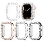 4 Pack Goton for Apple Watch Series 3 2 1 38mm Bumper Bling Case, Women Glitter Diamond Rhinestone Protector Cover for iWatch Accessories 38mm Clear Silver Black Rose Gold