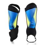 Rawxy Football Soccer Shin Guards with Exceptional Flexible Soft Light Weight - Great for Boys Girls Junior Youth(Blue Yellow, Small and Middle)