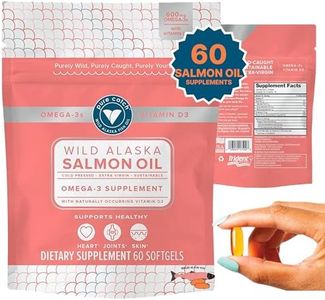 Trident Pure Catch Wild Alaska Salmon Oil - (60 Count Soft Gels) - Contains Vitamin D3, EPA & DHA Omega-3 Fatty Acids, Supports a Healthy Heart, Joints and Skin, Refreshing Citrus ScentCert Aroma