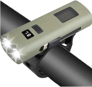 Emcrovi Bike Lights Front LED Torch, 2800mAH Bicycle Lights Rechargeable Lightweight LED Bike Lamp Torch Front Handlebar Lamp Waterproof 6 Modes Road Mountain Cycling Fishing Torch Light_Green