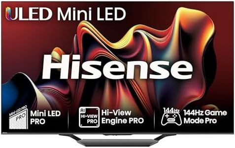 Hisense 55 Inch 144Hz Mini-LED Smart TV 55U7NQTUK - Quantum Dot Colour, Dolby Vision IQ & Atmos, iMax Enhanced, Built-in Subwoofer and Vidaa OS with Freely, Youtube, Netflix and Disney+ (2024 Model)