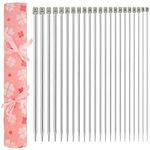 Curtzy 22-Piece Aluminium Knitting Needle Set - Needle Length 35cm/14 Inches - Single Pointed Long Straight Needles 2-8mm - 11 Sizes 2 of Each Size - for Beginners and Experts