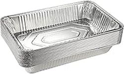 Best House Extra Large Aluminium Foil Baking Trays - Disposable Pans Containers for Food Storage, Baking, Roasting (L 52.5 x W 32.5 x H 7.9 cm) (5 Trays with LIDS) Please Check Size Before Purchase