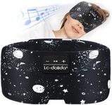 LC-dolida Sleep Mask with Bluetooth Headphones, Silk Eye Mask for Sleeping Side Sleepers, 5.4 Bluetooth Silk Sleep Mask Headphones for Women Men with Thin Speaker, Blackout, Cooling, Comfort