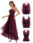 HomRain Women Plus Size Prom Long Dress Formal Lace V-Neck Spaghetti Strap Party Dress, Burgundy 3XL