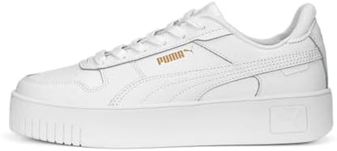 Puma 389390 Women's Sneakers Platform Carina Street, Spring and Summer 24 Colors Puma White/Puma White/Puma Gold (01), 22.0 cm