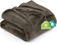Utopia Bedding Fleece Blanket Queen Size Brown 300GSM Luxury Fuzzy Soft Anti-Static Microfiber Bed Blanket (90x90 Inch)