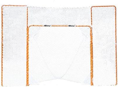 EZGoal Lacrosse Folding Goal with Backstop and Targets, Orange