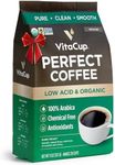 VitaCup Perfect Low Acid Coffee Ground, USDA Organic & Fair Trade, Mycotoxin Free, Dark Roast Guatemala Single Origin, Clean & Pure for Drip Coffee Brewers and French Press, 11 ounces