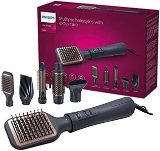 Philips Cepillo Moldeador Serie 5000, 5 Accesorios para Alisar, Añadir Volumen o Crear Ondas, Ionico, BHA530/00, Negro