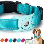 KONITY Reflective AirTag Dog Collar, Compatible with Apple AirTag, Nylon Pet Cat Puppy Collar with Silicone AirTag Holder for Small, Medium, Large, and Extra Large Dogs