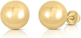 14k Yellow Gold Ball Stud Earrings 