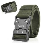 Quick Release Tactical Belt - 1.5" Military Hiking Rigger Gun Nylon Web Belt with Heavy Duty Seatbelt Buckle for Men Women (Green)