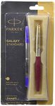 Parker Galaxy Standard Gold Trim Roller Ball Pen| Red Body Color| Ink Color - Blue | Corporate Gift | Ideal For Professional Use