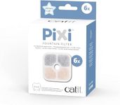 Catit PIXI Cat Drinking Fountain Filter, Triple Action Water Filter, 6-Pack, White