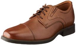 Clarks Men's Whiddon Cap Sneaker, Dark Tan Leather, 12 UK