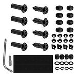 SAVITA Anti Theft License Plate Screws Kit, License Plate M6 Screw Security Fasteners Stainless Steel Fixed Assortment Universal Screw Accessories Theft Resistant Screws Bolts Covers (Black)