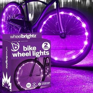 Brightz WheelBrightz LED Bike Wheel Lights Purple 2-Pack Purple Bike Light Purple Bike Accessories for Women Bicycle Accessories Bicycle Lights Bike Spoke Decorations BMX Bike Accessories Part