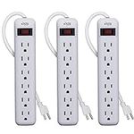 KMC 6-Outlet Power Strip 3-Pack, Ov