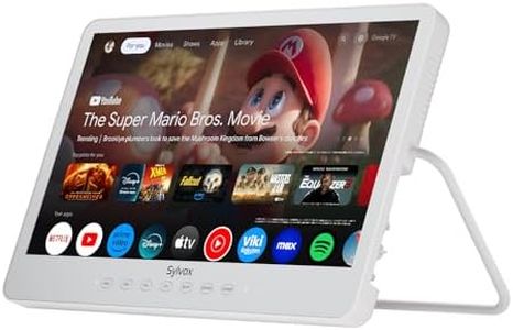 SYLVOX Waterproof Portable TV, 15.6" Shower TV 1080P Smart TVs for Bathroom, 10000mAh Rechargeable Battery Operated (4-6H Play Time), IP66 Waterproof, Voice Assistant, 360° Rotating Kickstand