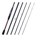 Goture 8'0" Travel Spin Fishing Rod, 6 Piece Protable Ultralight Fishing ROS, 24T Carbon Fiber Spining Rod, SIC Silicon Carbide Ceramic Guide Ring, Saltwater Freshwater Trout Bass Walleye Pike