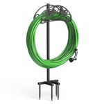 Keten Garden Hose Holder, 4-Prongs Base Freestanding Outdoor Hose Stand Holds 150-feet Hose, Heavy Duty Water Hose Holder Rack and Storage Organizer for Lawn/Yard/Garden (Bird-Style-1)