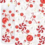 BENECREAT 220PCS Christmas Pearl for Vase Filler, Red White Floating Pearls Beads with Glitter, Snowflakes and Christmas Decorations for Makeup Brushes Holder, Wedding, Party Decor