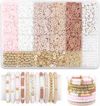 CARTSHOPPER Plastic Beads for Kids Crafts Children's Jewelry Making Kit DIY Bracelets Necklace Hairband and Rings Craft Kits Birthday for 4, 5, 6, 7-Year-Old Little Girls,Multicolor. (DIYBeadsSet-2)