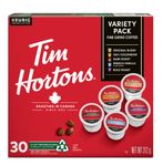 Tim Hortons Variety Pack, Original, Dark Roast, Colombian, Bold Roast and French Vanilla, Single Serve Keurig K Cup Pods, 30 Count