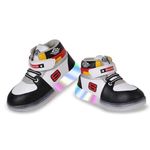 Neska Moda 21-24 Months Baby Boys and Baby Girls LED Light Walking Shoes(Black,Red)-BT2689