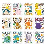 Japanese Cartoon Theme Face Stickers for Kids(24sheets) Make a Face Stickers Whith 12 Styles Cartoon Birthday Party Supplies,Make Your Own Stickers Gift of Festival, Rewards, Art Craft