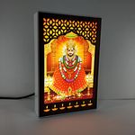 REGALOCASILA Khatu Shyam Baba Photo Frame with Light Idol Set for Pooja Home Decor Table Decoration Religious Good Luck Gift Birthday Gifts Office Decorative Item for Table Top & Wall Hanging