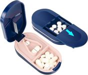 SPOONERY Pill Cutter, Portable Pill Splitter 2-in-1 Pill Case with Stainless Steel Blade || Portable Pill Box Tablets Cutter || Medicine Organizer Box with Pill Cutter(multicolour)