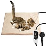 NICREW Pet Heating Pad with Auto Shut Off, Electric Pet Heated Bed Mat for Cats and Dogs, Temperature Adjustable, MET Safety Listed, 40 x 45 cm