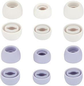 Replacement Earbuds Tips for Galaxy Buds Pro, Silicone Ear Tips Earbuds Fit in Case Compatible with Samsung Galaxy Buds Pro -6 Pairs S/M/L Silver+Violet