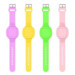 4 Packs Waterproof Bracelet for Tile Mate 2022 Kids, Soft Silicone Wristband Holder Full Case Cover Compatible with Tile Mate (Purple+Yellow+Pink+Green)