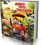 Personalized Storybooks by Dinkleboo - Visits The Farm - Your Child Joins Mr. Gray On A Trip Around The Farm - for Children Aged 0 to 8 Years Old - Soft Cover - Smooth, Glossy Finish (8"x 8")