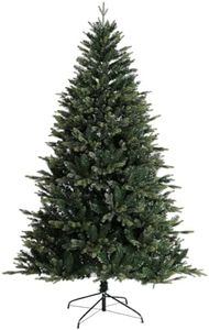 EVRE Brunswick Spruce Artificial Christmas Tree with 1500 PE PVC Hinged Branch Tips & Strong Foldable Metal Stand for Indoor Xmas Festive Home Decor 8Ft or in 240CM height