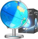 Voxelure Illuminated World Globe for Children – 8" Globe Lamp with World Map for Kids, Stable Heavy Metal Base, Interactive STEM Learning Gift & Night Light